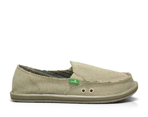 Sanuk Womens Donna Hemp Light Olive Shoes | BWKEQR364